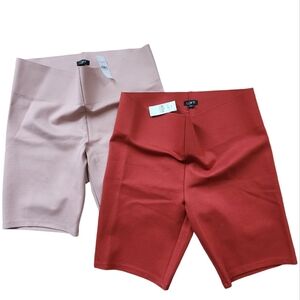 NWT LOFT Ann Taylor Ponte High Rise Sculpt Bike Shorts Size Large Set Of Two New